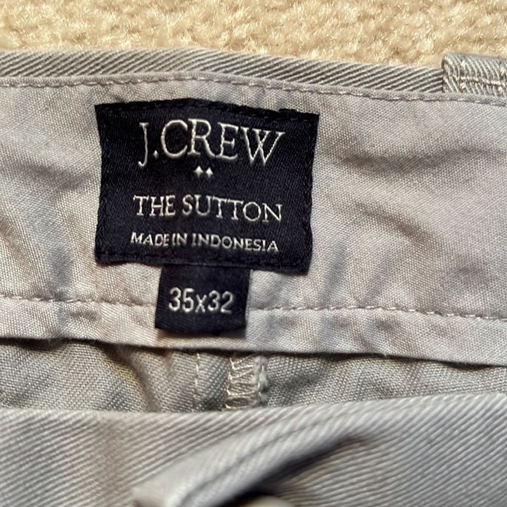 J Crew 3 pair khakis khaki, grey and beige 35x32 - Picture 5 of 7